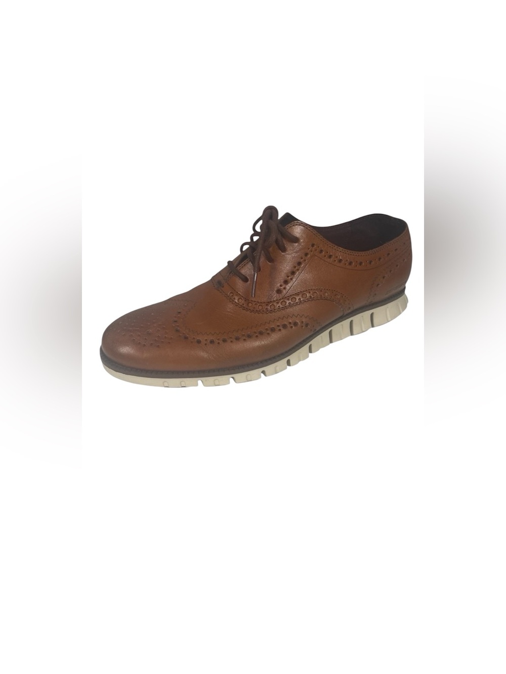Cole Haan Zerogrand Wingtip Oxford Leather Shoes Mens 11.5 Brown C14493